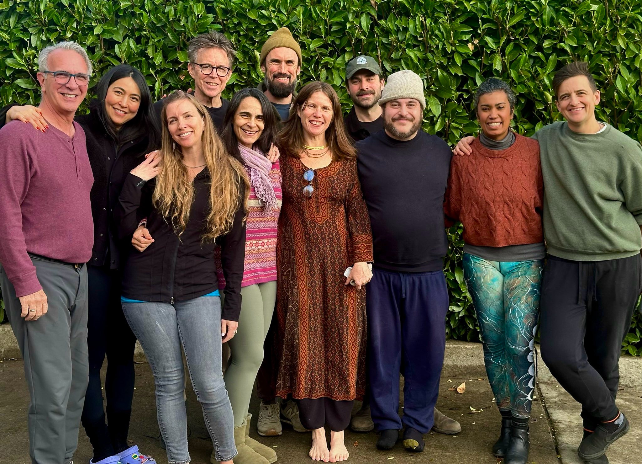 Training program participants in community gathering